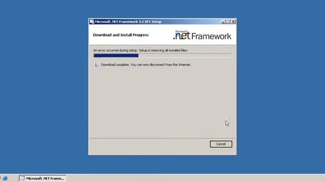 2  Dotnetframework 3 5 install Node1  ERROR