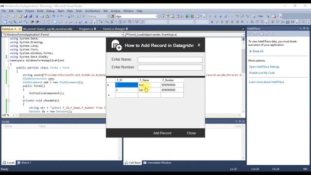 How to Show Data in Datagrid View Control from Access Database in C# Visual Studio | Hindi