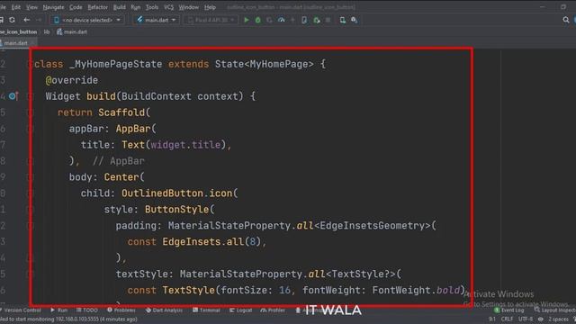 FLUTTER ANDROID - OUTLINE BUTTON WITH ICON || TUTORIAL