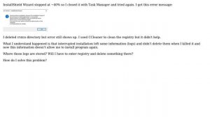 Interrupted installation of InstallShield Wizard prevents re-installation