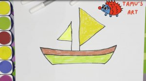 How to draw Boat, step by step drawing and coloring