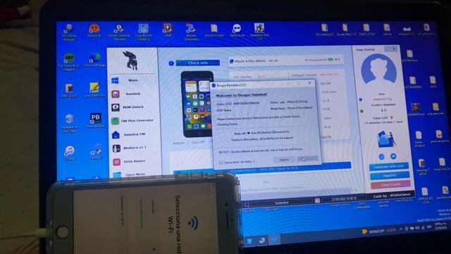 Bypass iPhone 8 Plus IOS 16.7 broque ramdisk jailbreak
