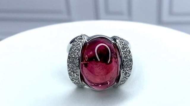 Золотое кольцо 750 с бриллиантами и турмалинами смотреть онлайн