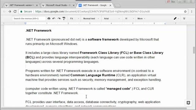 .NET Framework Introduction - Part 1