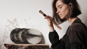 маленькие картины текстурной пастой для интерьера в стиле дзэн | anna komar