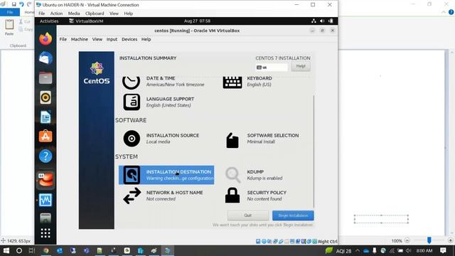 Red Hat Linux  Day 5 Aug Batch (Installation of Centos 7) #redhatlinux#linuxtutorial