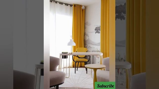 Curtains design for home interior | Yellow Designer curtains | Interior with faiz |