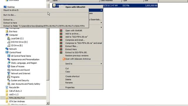 How to extract ISO FILE(ULTRA ISO)