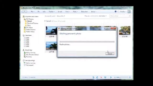 Creating a Panoramic Picture with Windows Live Photo Gallery
