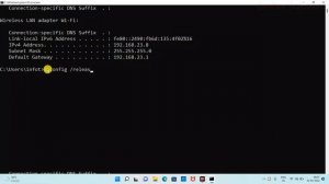 IP Address Release and renew using CMD #ipconfig #ipconfig /renew #ipconfig /release #cmd