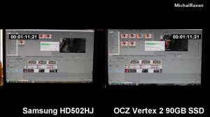 HDD vs SSD - Samsung HD502HJ vs OCZ Vertex 2 90GB SSD - Sony Vegas Render Time