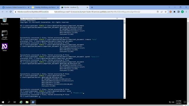 Creating, Modifying, and Removing File and Folder Permissions in Windows || Coursera || Week-2