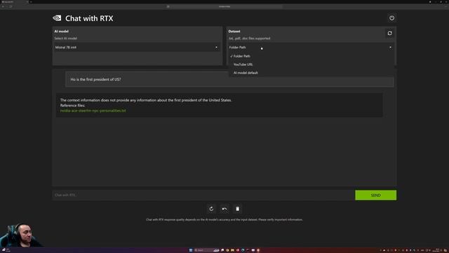 Nvidia Chat with RTX, запуск больших языковых моделей локально.