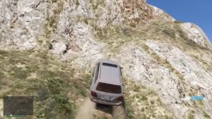 Toyota Land Cruiser 100 поставил 45 дюймовые колёса и покрасил в новый цвет по горам в GTA 5,