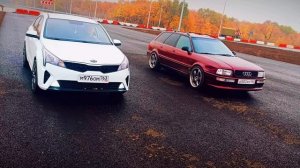AUDI 80 на вазовском шестнаре.Турбина. Настройка. Замер. Гонка.