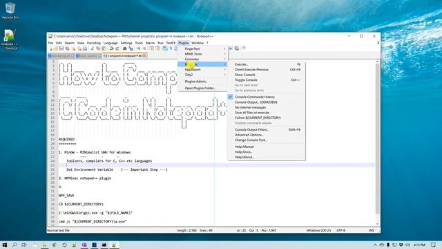 How to Run C Program in Notepad++: Compile & Run C with MinGW