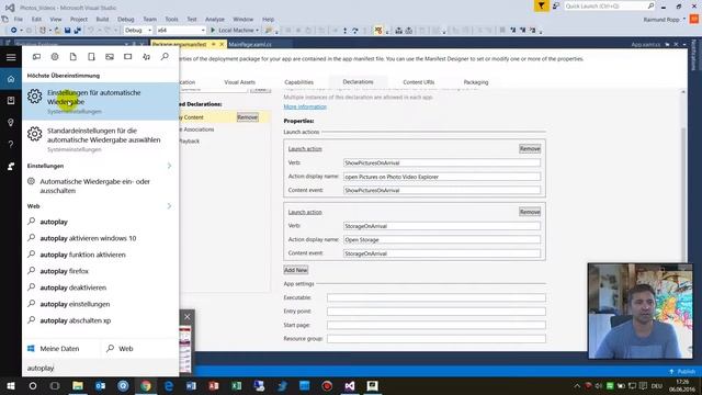 AutoPlay Universal Windows 10 Apps, UWP Autostart Launch Content