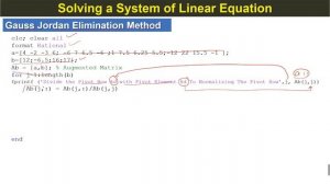 Gauss Jordan Elimination Method With Pivoting MATLAB Code For Solving System of Linear Equation