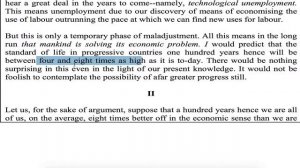 Reading of John Maynard Keynes' essay on Economic Possibilities for our Grandchildren