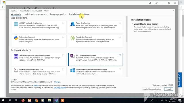 How to install Visual Studio 2022 on Windows 10.
