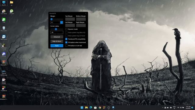 Round & Translucent taskbar in Windows 10 & 11 (FREE) in HINDI || (Win Customization) || Death Code