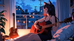 Lofi Girl Playing Guitar 🎸 - Chill Music in the City – Relax & Unwind