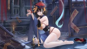 2560x1440 Azur Lane Hwah Jah The Festive Undead L2D Skin Live Wallpaper