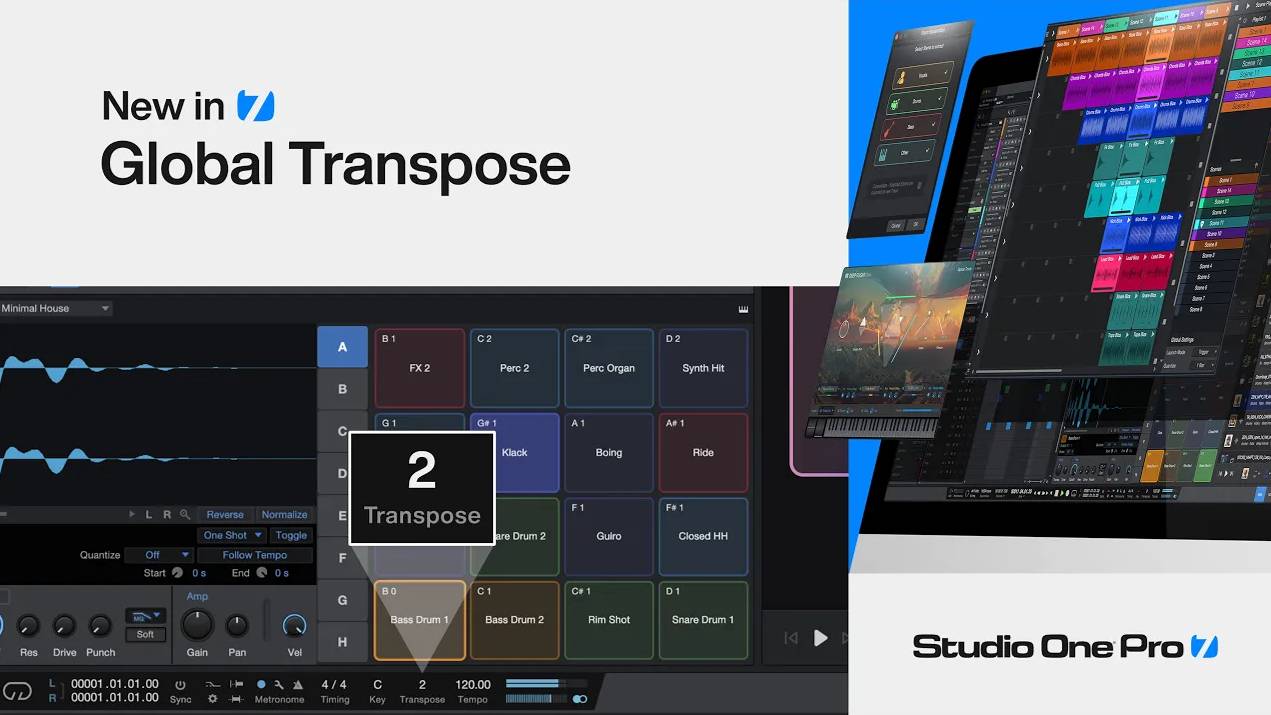 Studio One Pro 7: Global Transpose