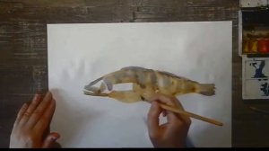 Этюд рыбы, акварель. Преподаватель Кузовникова Т.М.