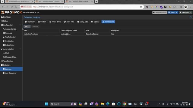 Proxmox Backup Server / Install, Configure, Backup and Restore