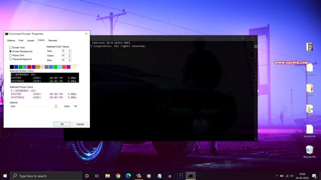 How to make Command Prompt transparent in Windows 10