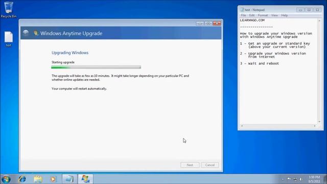Windows Anytime Upgrade : How to upgrade your Windows 7 version without any DVD - LearnNGo.com