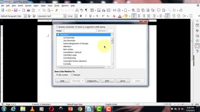 Quickly add Lorem Ipsum to Your Document in Libreoffice writer