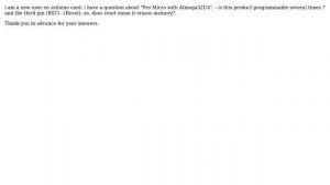 Arduino: Pro Micro with Atmega32U4 - reset - reprogramming