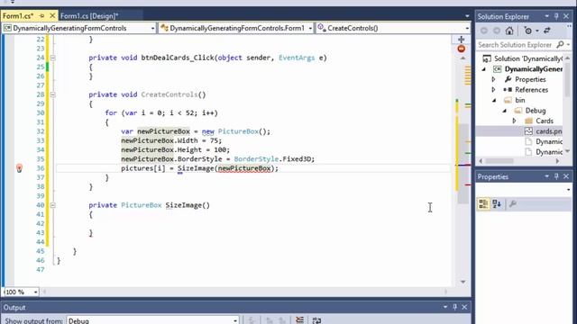 C# Programming Challenge: Shuffle & Display Cards PART 1 (dynamically generate PictureBoxes)