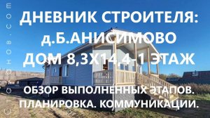 Дневник строителя: д. Большое Анисимово, дом 8,3х14,4-1 этаж. Обзор выполненных этапов. Планировка.