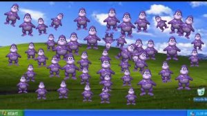 My Windows XP Got a Virus Full Of Purple Monkey Thingy