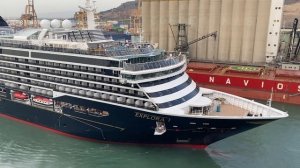 Explora I Cruise Ship Maiden Arrival to Barcelona & Horn Battle