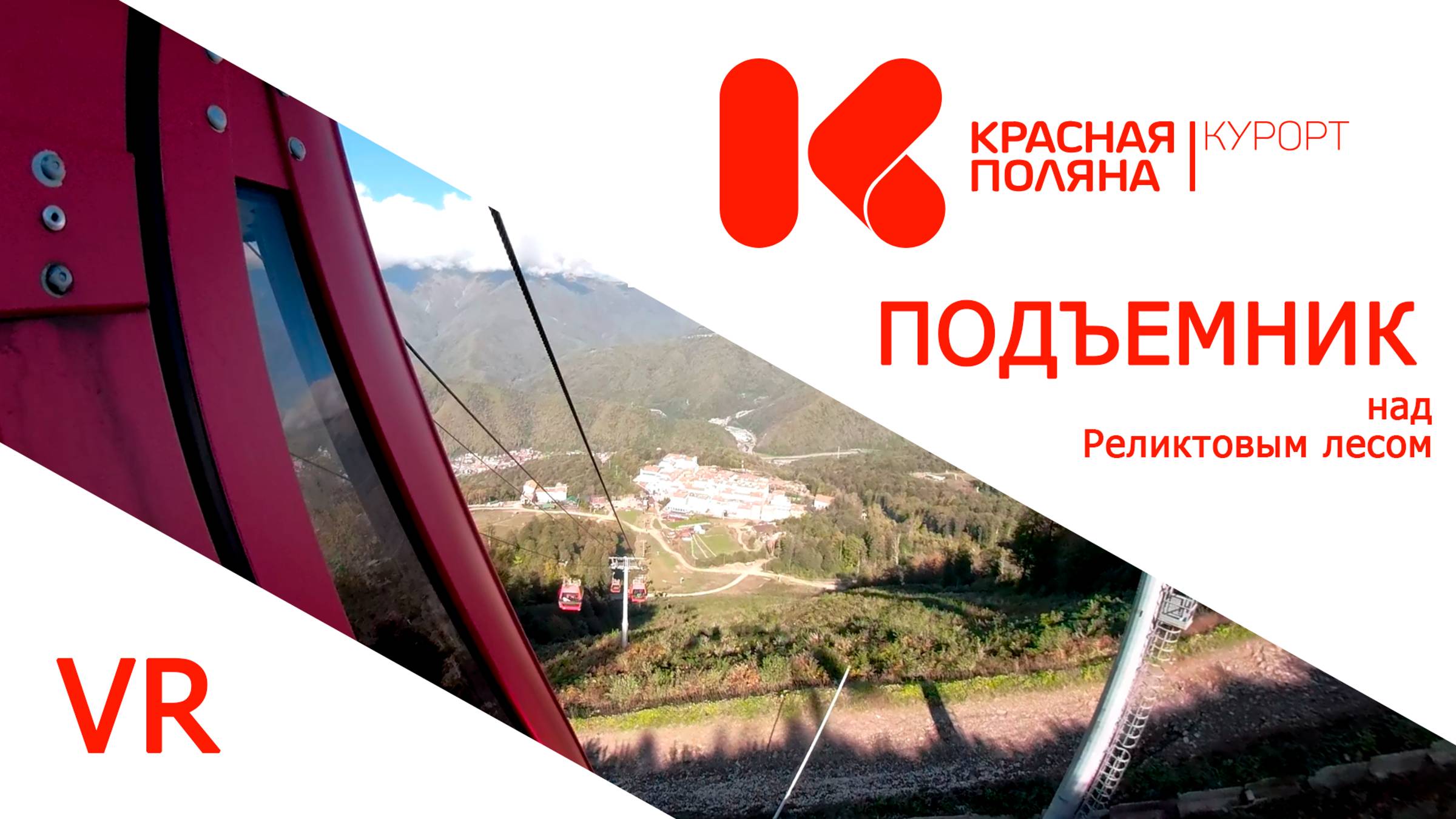 Канатная дорога над реликтовым лесом. Красная поляна VR 360 градусов.