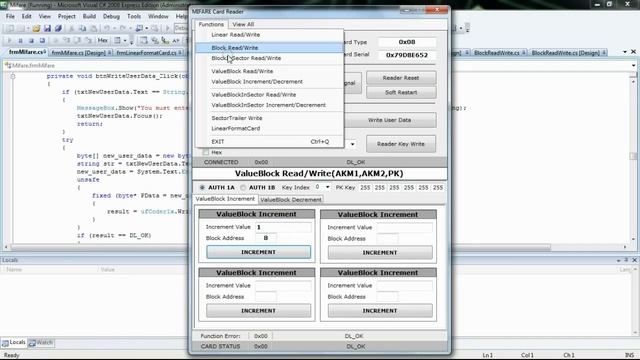 RFID NFC and Mifare programming - Visual C# (Windows) source code examples Advanced for uFRCoder