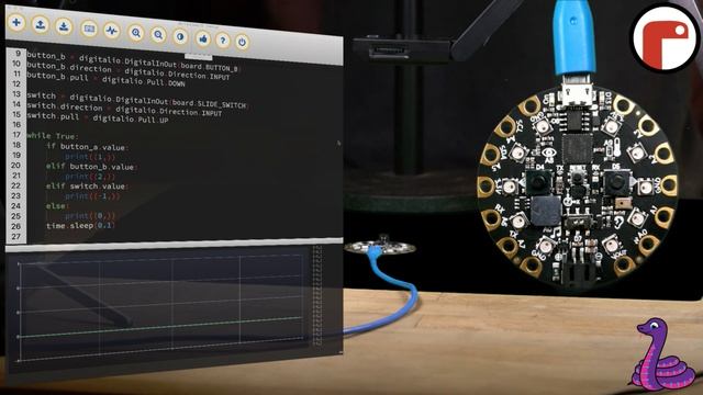 Sensor Graphing with the Plotter: Buttons and Switch in Mu #codewithmu @adafruit @johnedgarpark