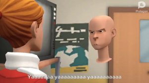 Caillou misbehaves in class/throws a desk out the window/suspended/arrested/grounded