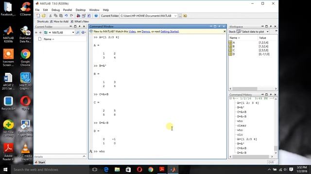 MATLAB Programming 7 -  who command & clear command