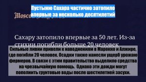 Пустыню Сахара частично затопило впервые за несколько десятилетий