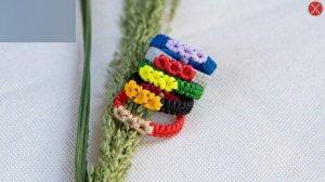 Macrame tutorial - The triple flower ring｜ Hướng dẫn làm nhẫn 3 bông hoa