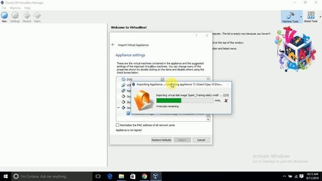 OVA File Import In VirtualBox