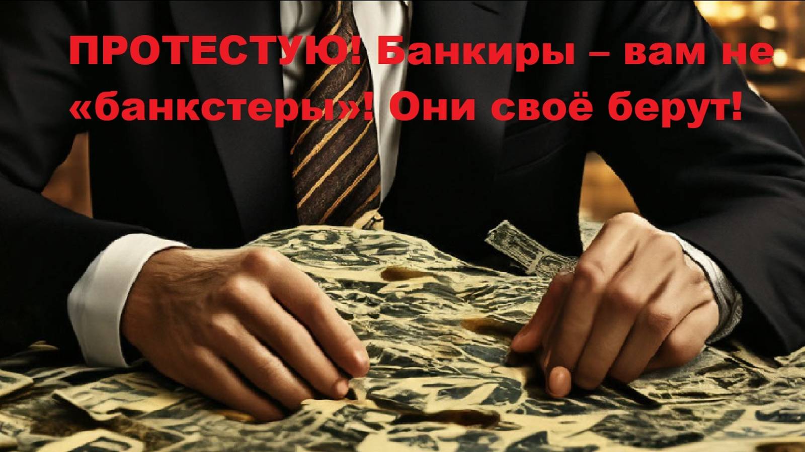 ПРОТЕСТУЮ! Банкиры – вам не «банкстеры»! Они своё берут!