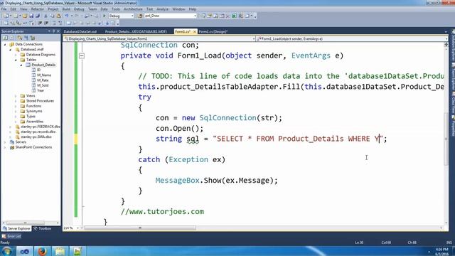 Displaying Charts Using SqlDatabase Values