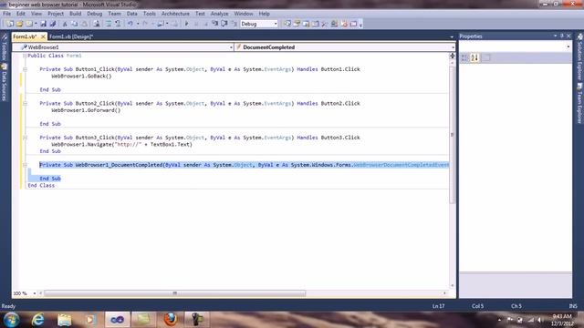 Beginner Web Browser Tutorial - Visual Basic 2010