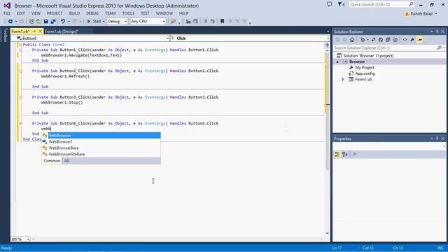 How to make an Advance WebBrowser using Visual studio 2013
